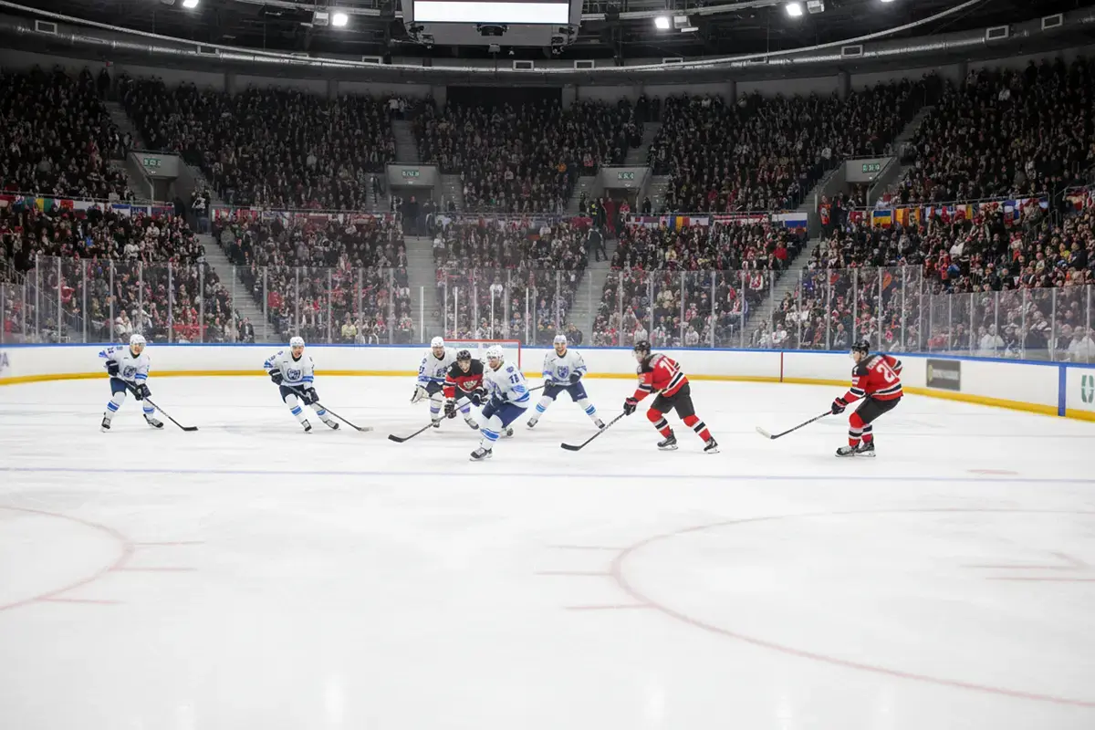 Eishockeyteams bei einem europäischen CHL-Spiel – Symbolbild für Champions-Hockey-League-Wetten