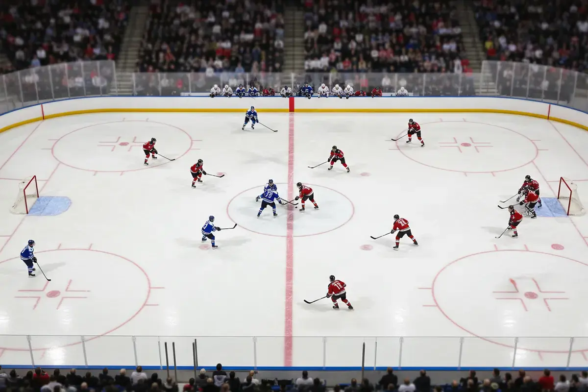 Mehrere Eishockey-Spielszenen nebeneinander – Symbolbild für Kombiwetten im Eishockey
